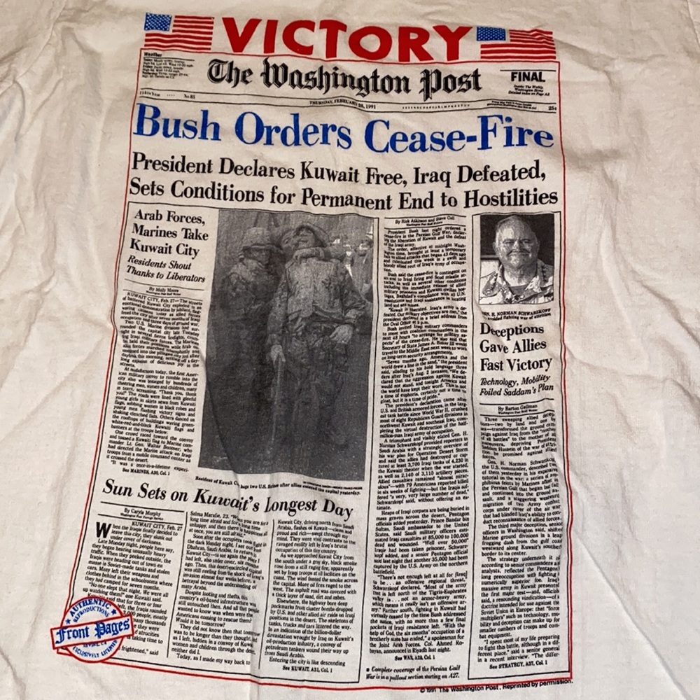 Vintage‎ T shirt SINGLE STITCH 90s  "WASHINGTON POST PROPAGANDA" Rare